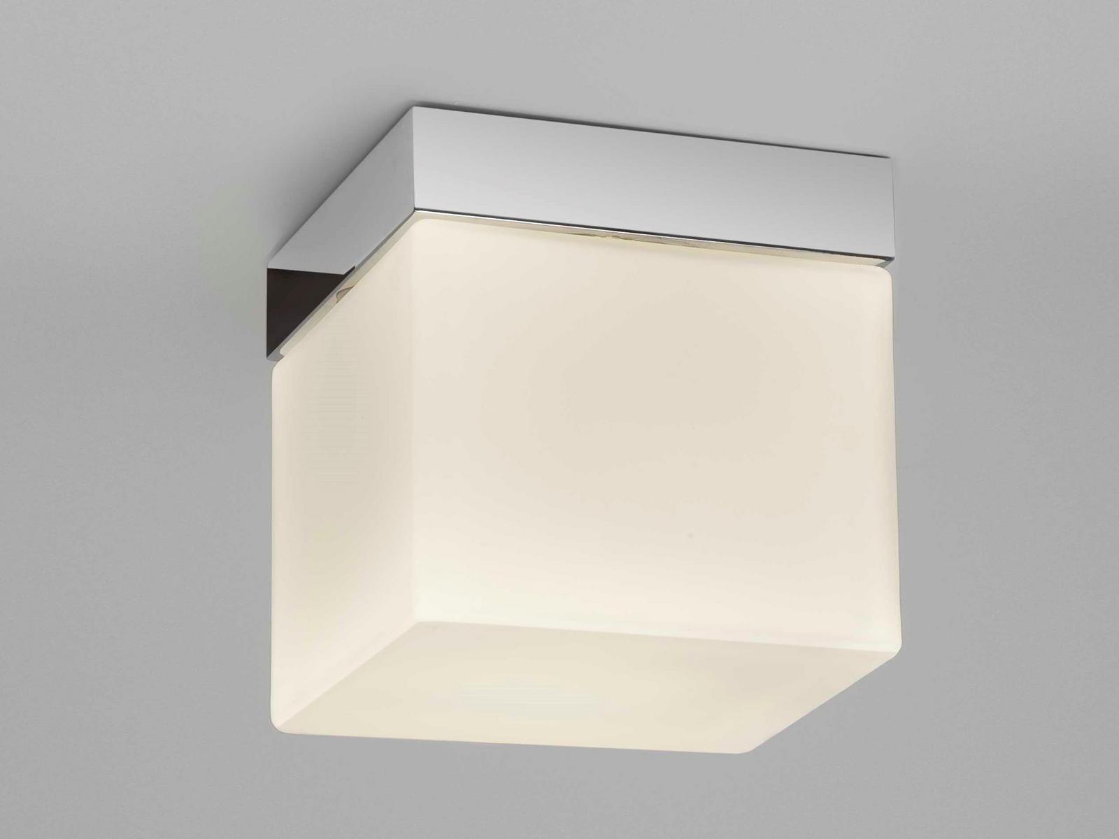 SABINA SQUARE Glass and steel ceiling light with dimmer