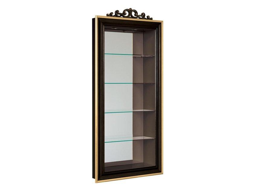 5015 Open wood and glass bookcase with built-in lights