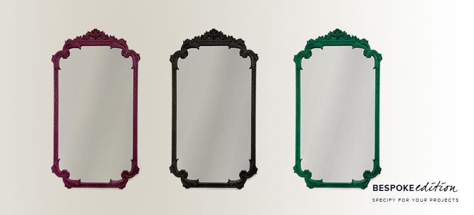 LOUIS XVI Rectangular wall-mounted framed mahogany mirror