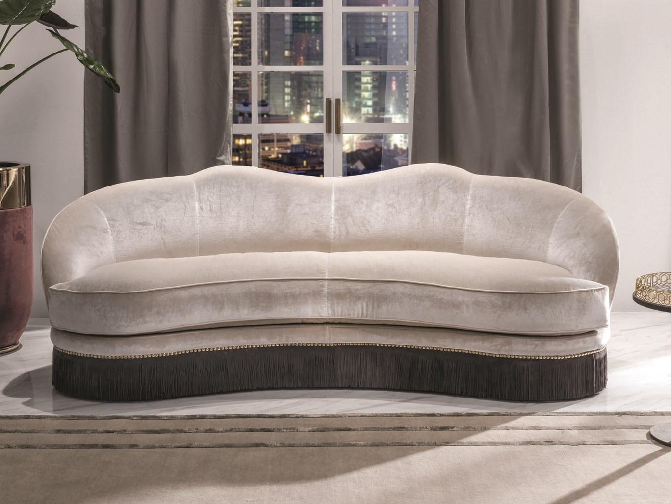 DAISY Curved leather sofa