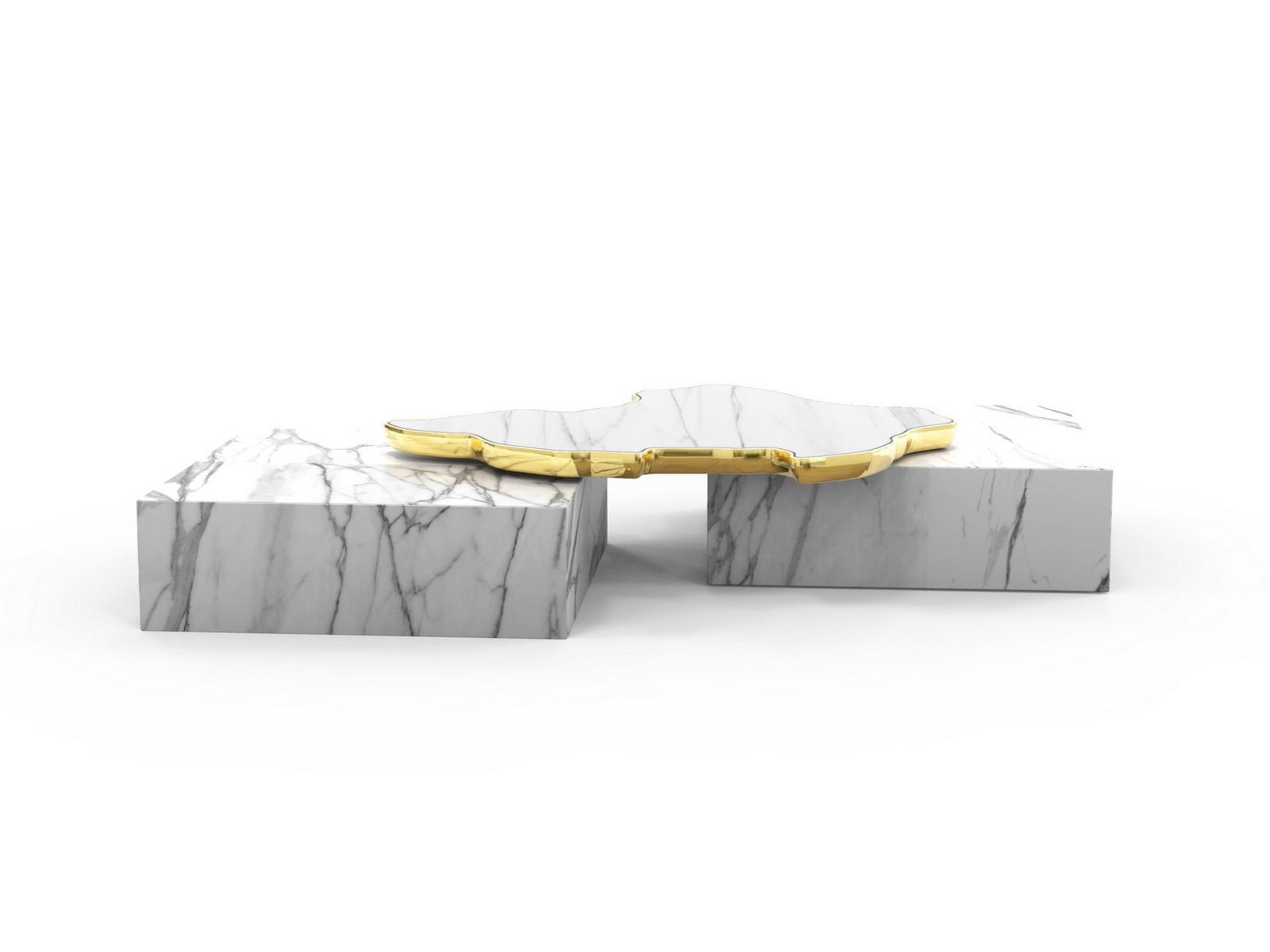 NAVARRA Low marble coffee table for living room