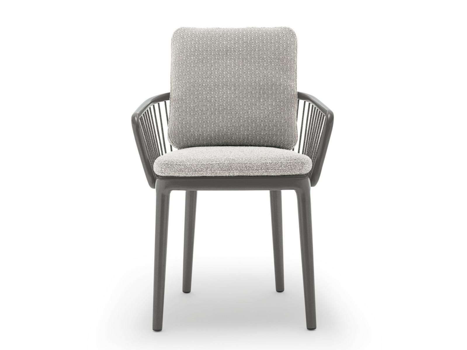 232 YOKO Upholstered aluminium garden chair with armrests