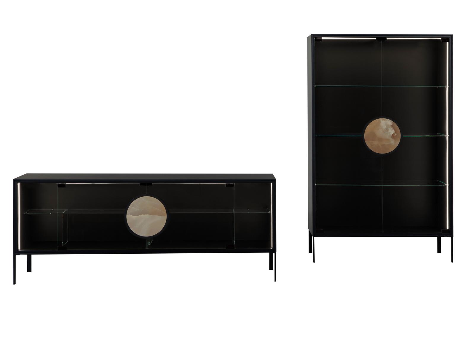 DOT Glass sideboard with doors