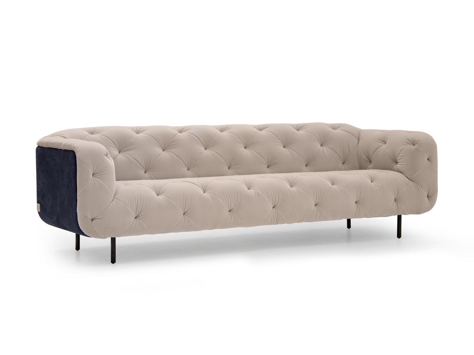 OVERSEAS/B Tufted 3 seater velvet sofa