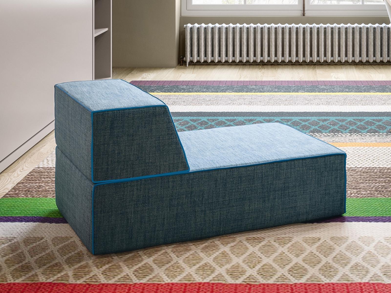 MIGUEL Upholstered fabric day bed with removable cover