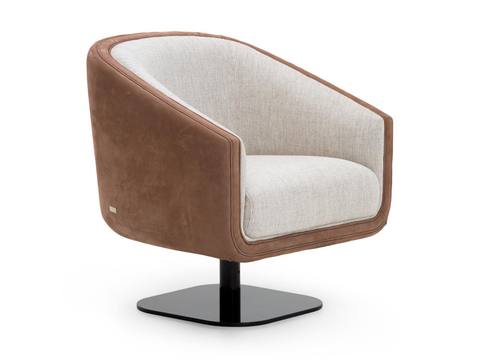 DALLAS Upholstered Nabuk and fabric easy chair