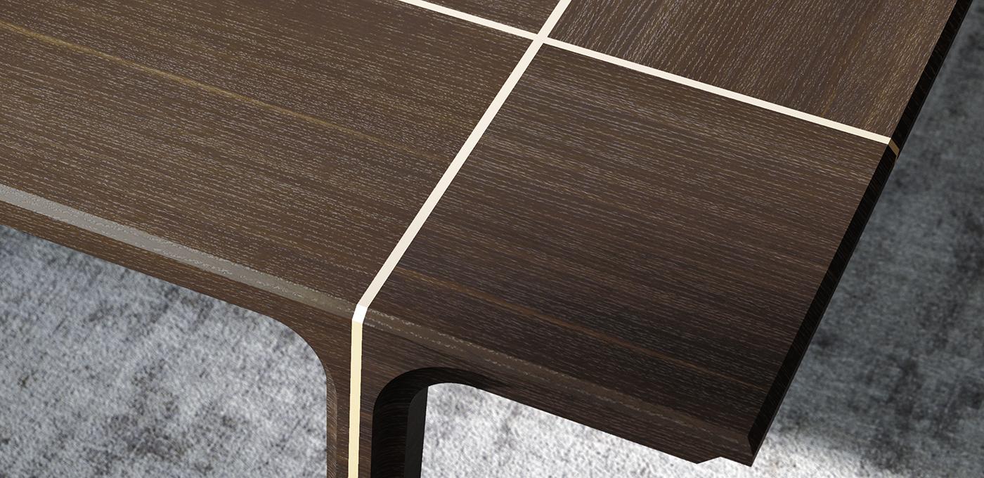 KENDO Rectangular solid wood dining table