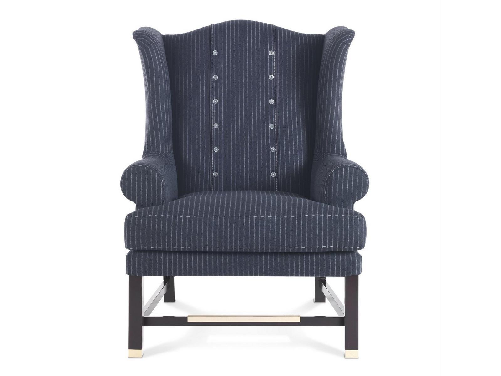 AYLA_2 Bergere fabric armchair with armrests