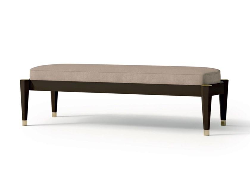7587 Upholstered nabuk bench and wooden base