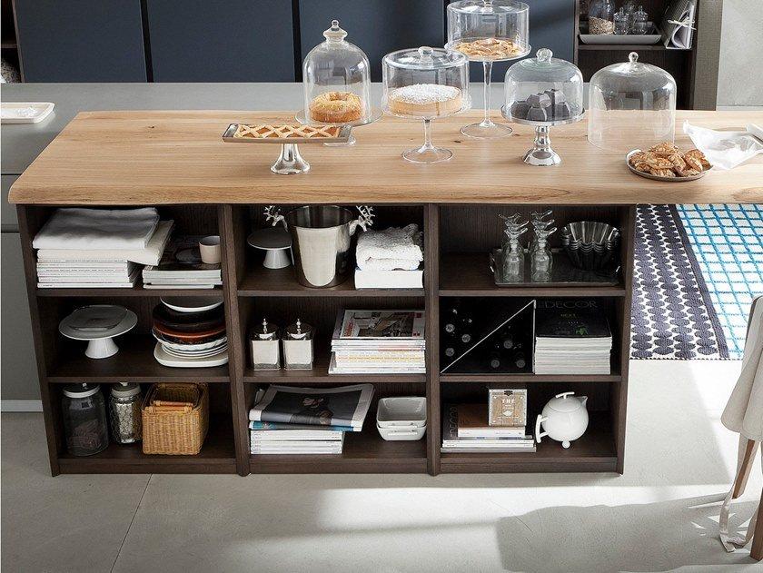 ECOLAB 2 Open oak shelving unit