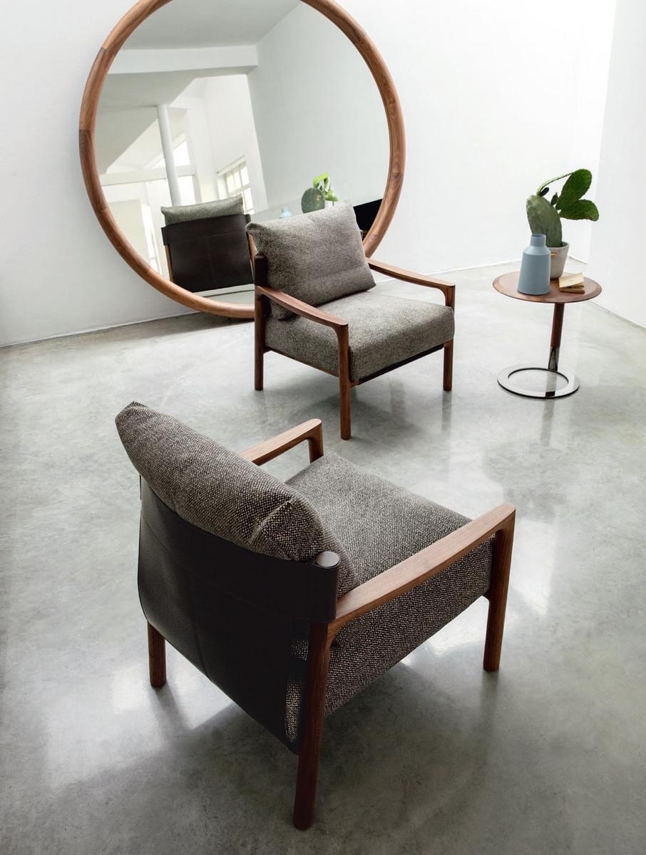 VERA Upholstered fabric armchair with armrests