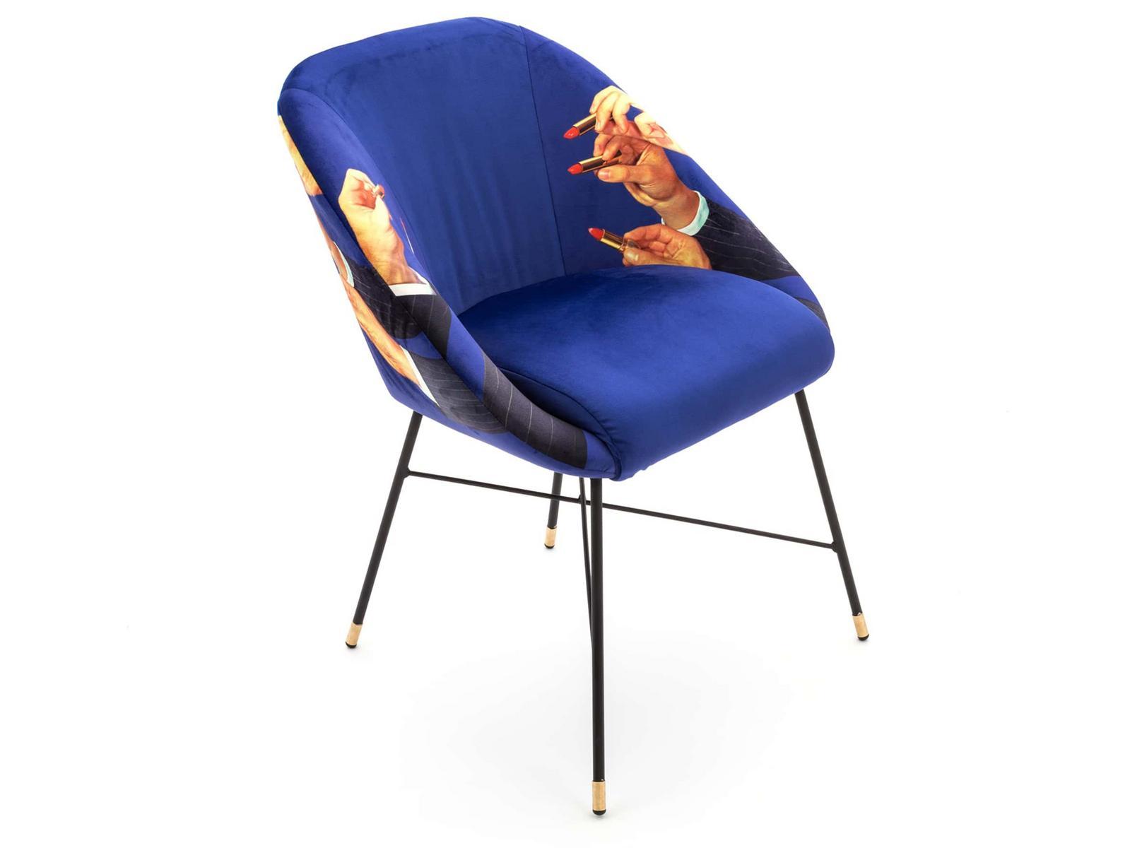 LIPSTICKS Upholstered fabric chair with armrests