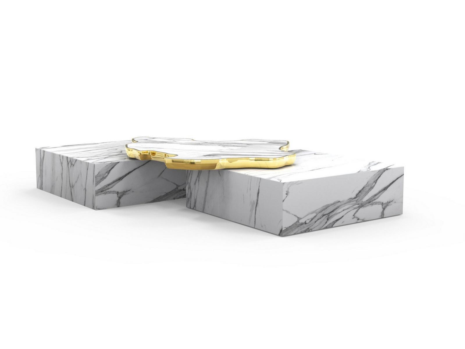 NAVARRA Low marble coffee table for living room