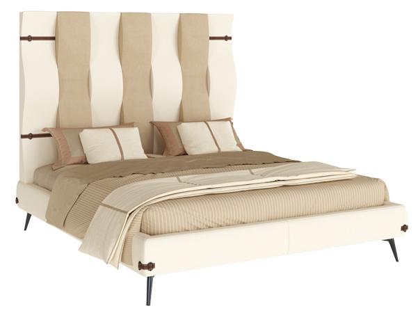 OLA Leather bed with high headboard