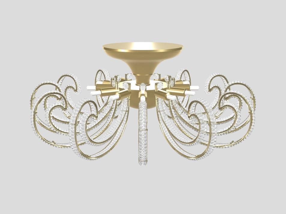 CRISTALIS PL12 Metal ceiling lamp with crystals