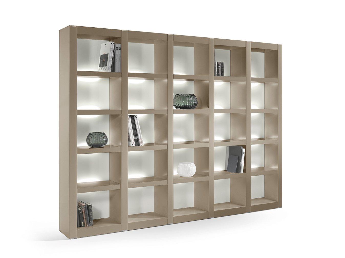 AVANTGARDE Wooden bookcase with built-in lights