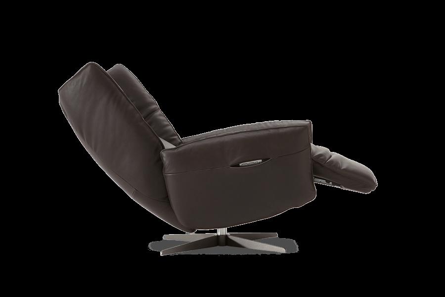 TULIP Recliner leather armchair with footstool