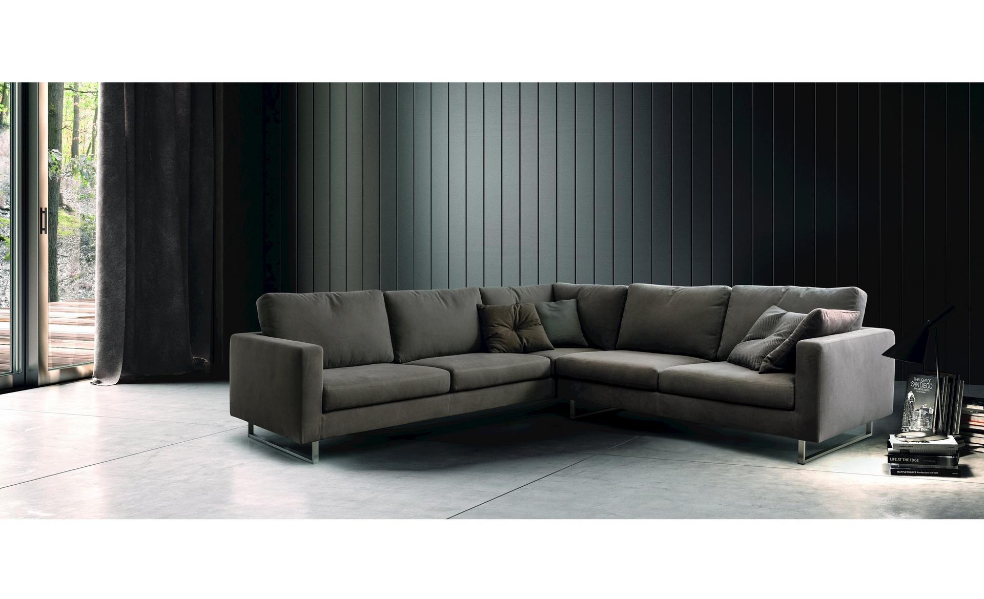 DYNAMIC PLUS Sectional fabric sofa with removable cover