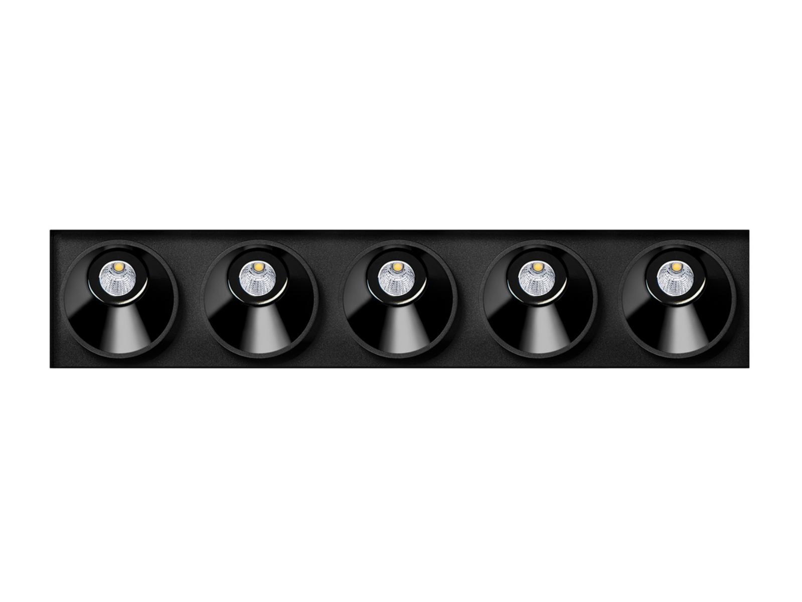 BLACK FOSTER ASYMMETRIC TRIMLESS 5 LED multiple recessed aluminium spotlight