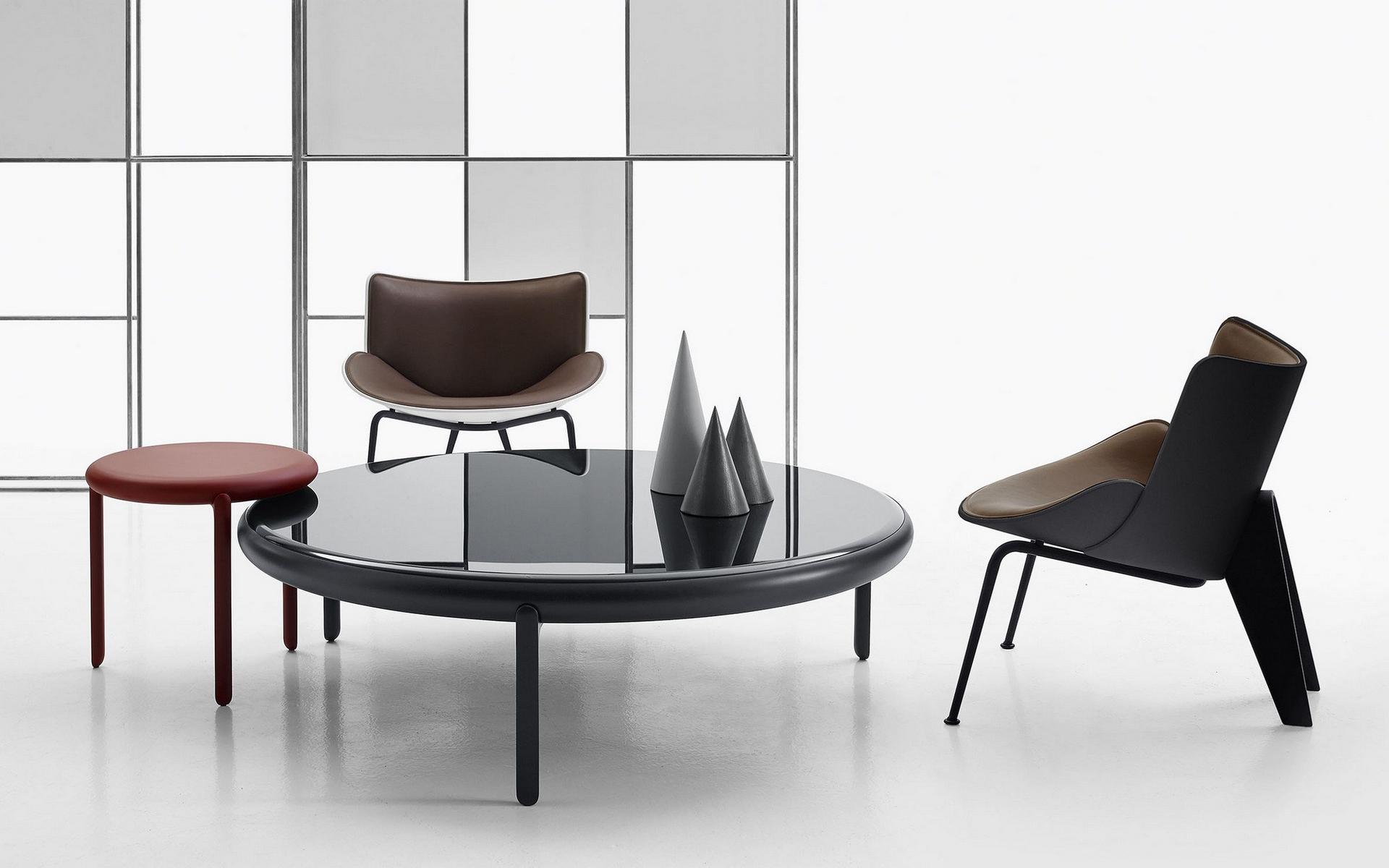 DO-MARU Contemporary style upholstered leather easy chair