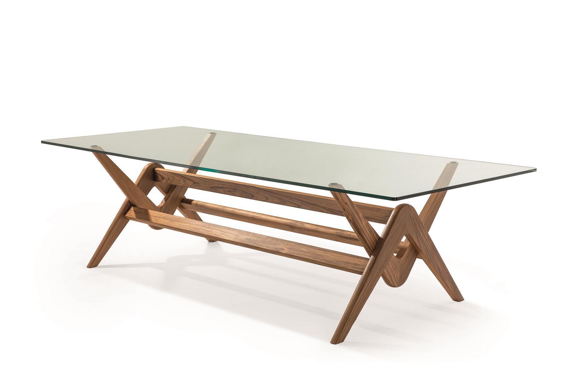 056 CAPITOL COMPLEX TABLE Wood and glass table