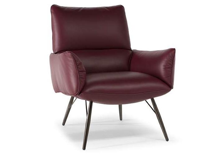 TALIA Leather armchair with armrests
