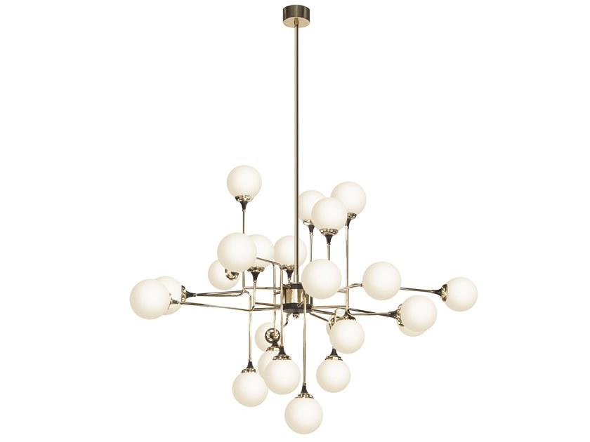 KALLIOPE Direct-indirect light brass chandelier