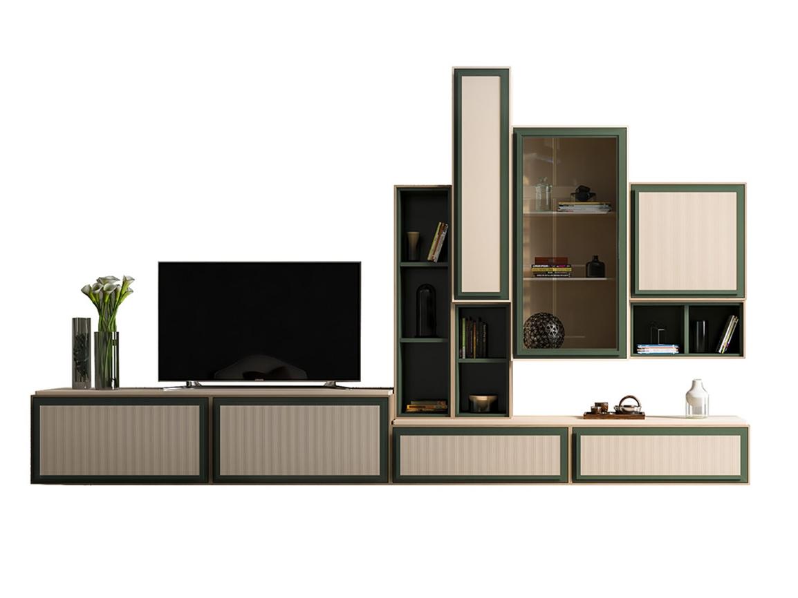 PR.864.4 Sectional wooden TV wall system