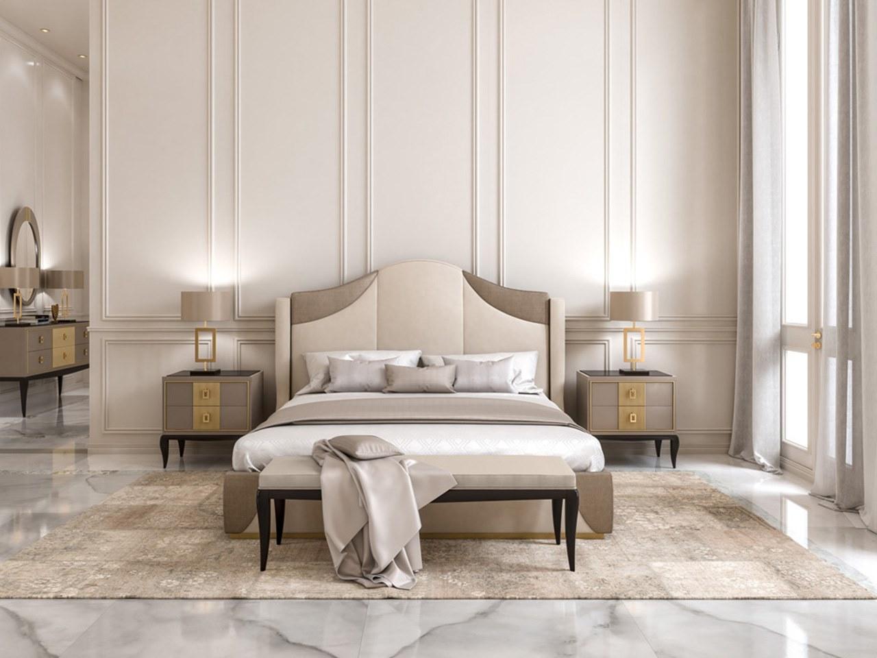 PR.52 Upholstered fabric double bed