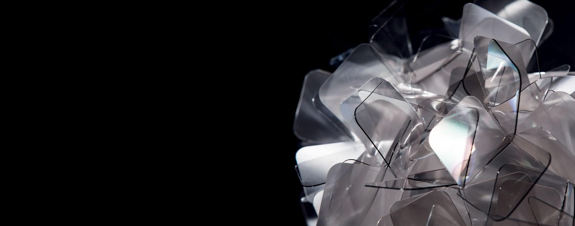 CLIZIA FUMÈ SMALL Lentiflex® and Cristalflex Fumé® LED ceiling lamp