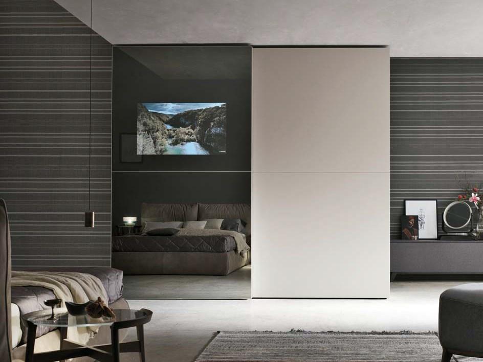 VISION Sectional wardrobe with sliding doors with built-in TV