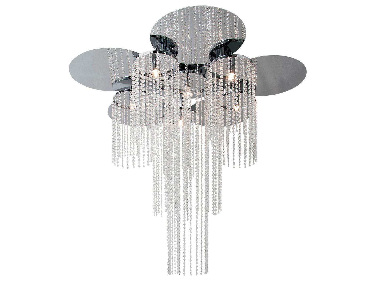 OPUS C5+1 Metal ceiling lamp with crystals