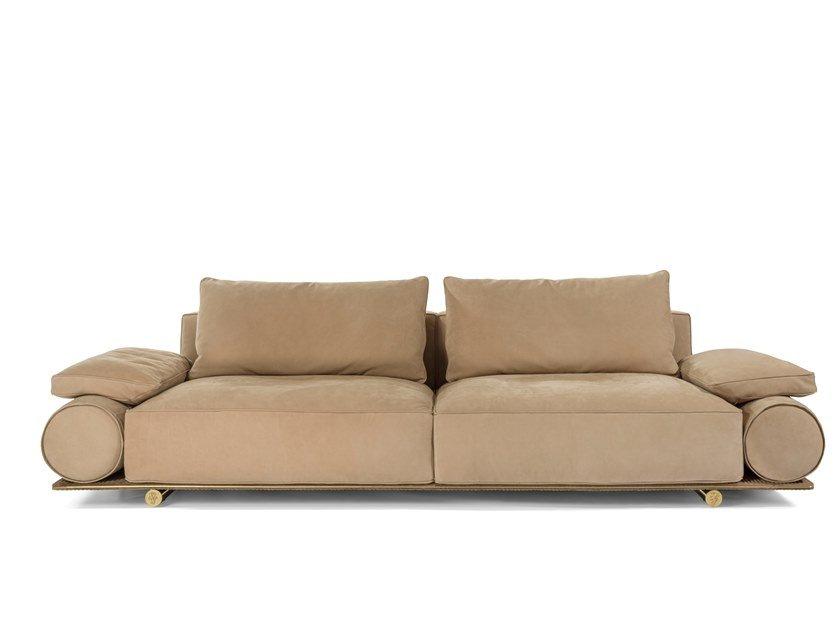 DONOVAN ROLL 4 seater leather sofa