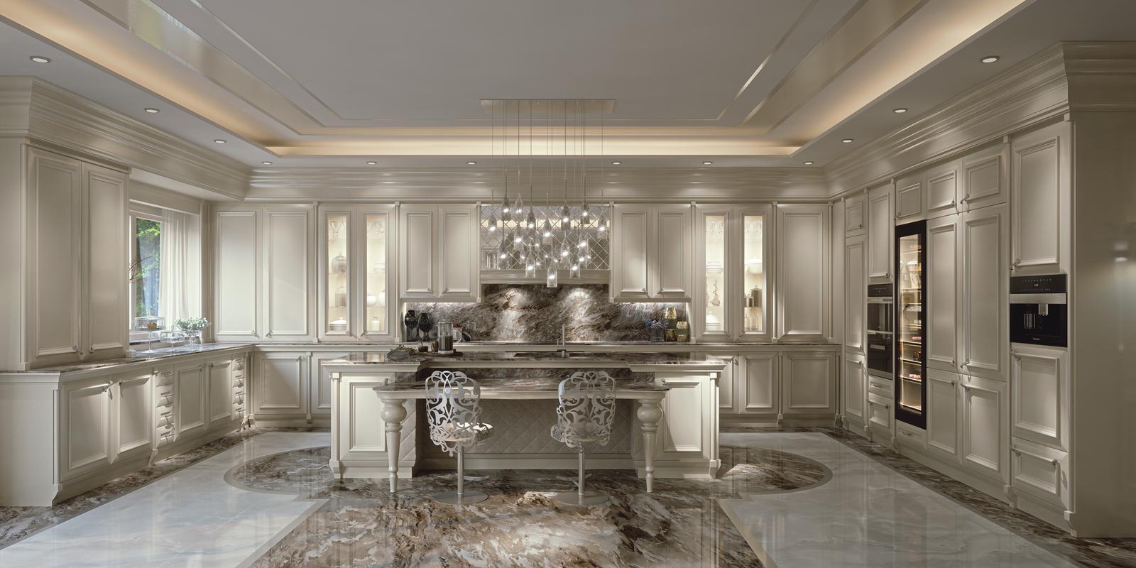 Lacquered kitchen with handles Brummel Marmola