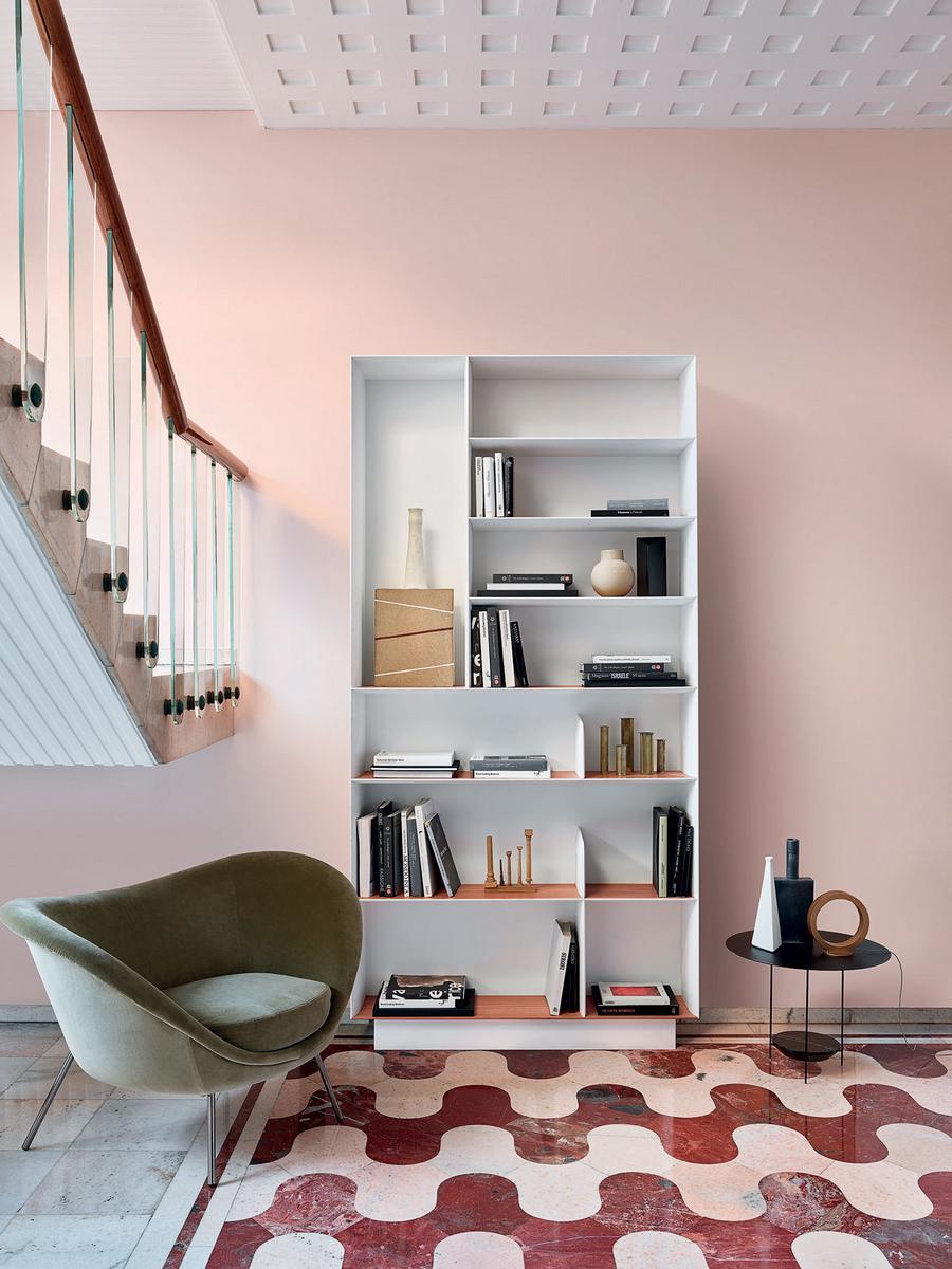 D.357.1 Open wall-mounted multi-layer wood bookcase