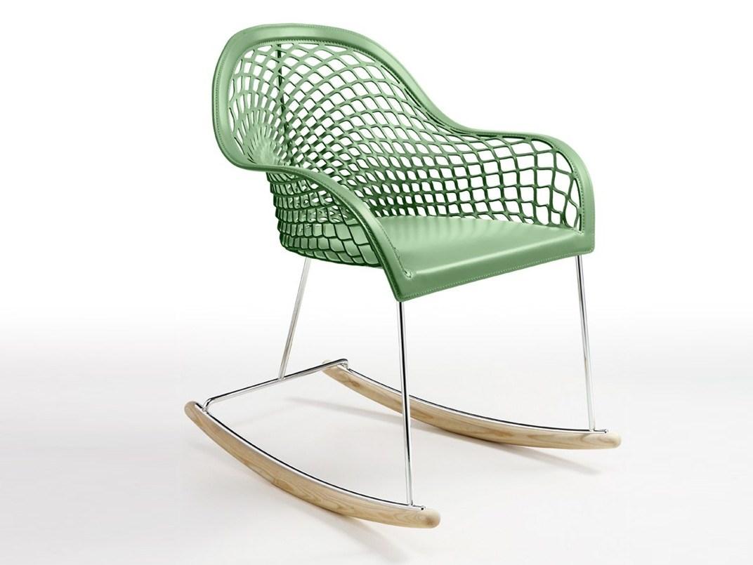 GUAPA DN Rocking tanned leather chair