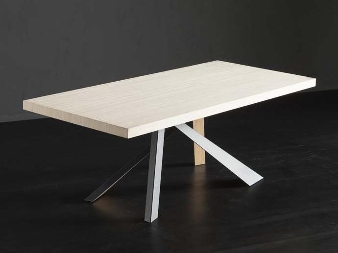 NIZZA + METAL/LEGNO Rectangular wooden dining table