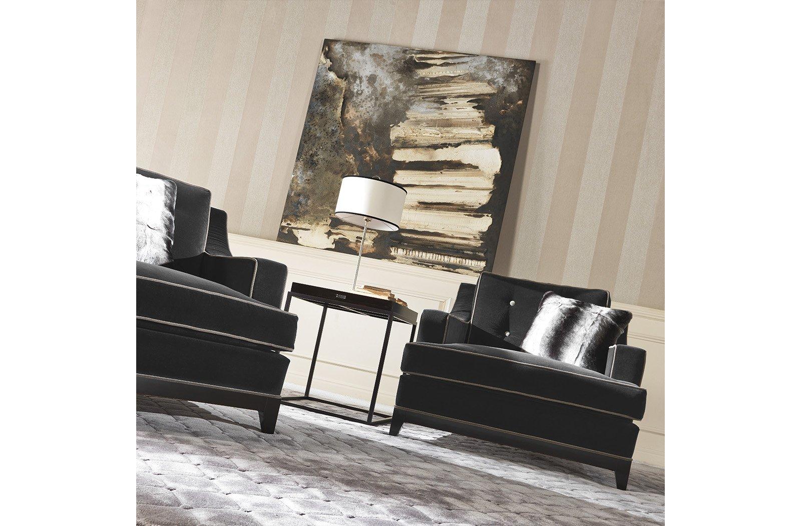 CLARK Fabric armchair with armrests