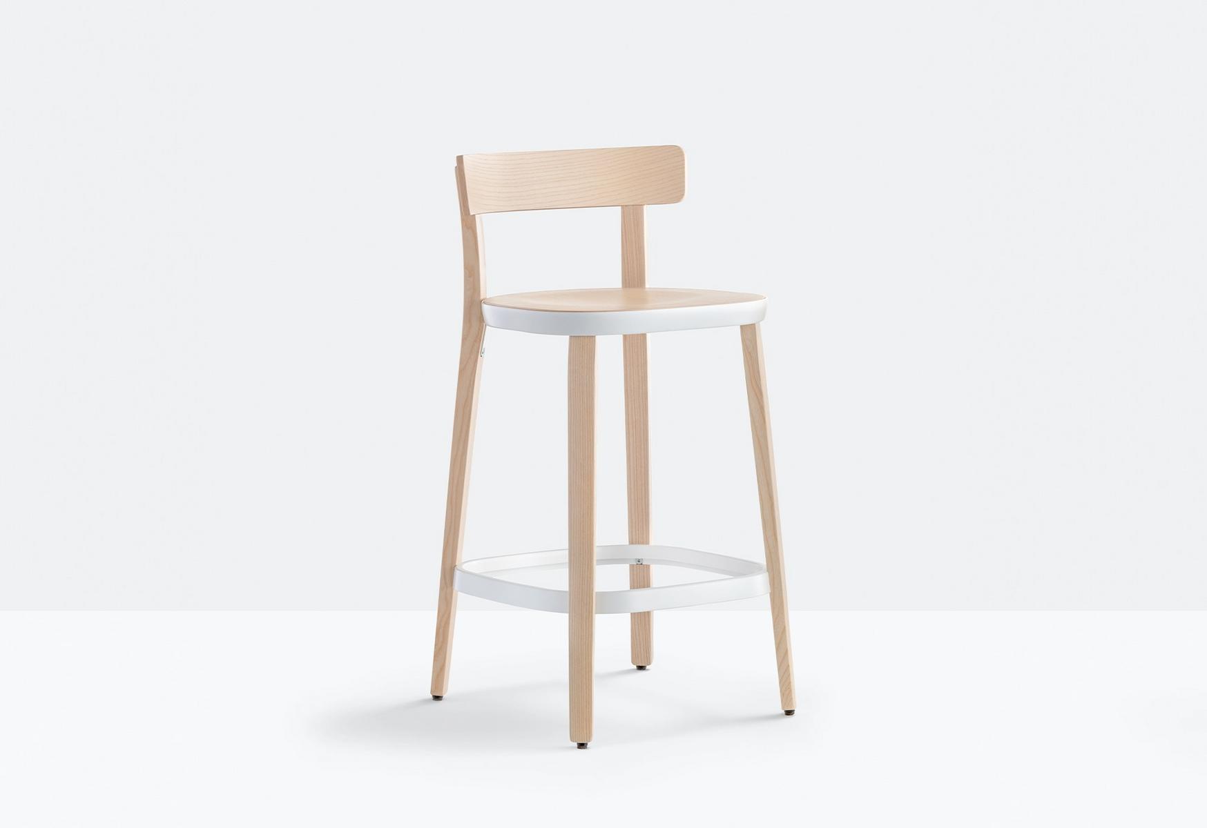 FOLK 2936 High ash stool with back