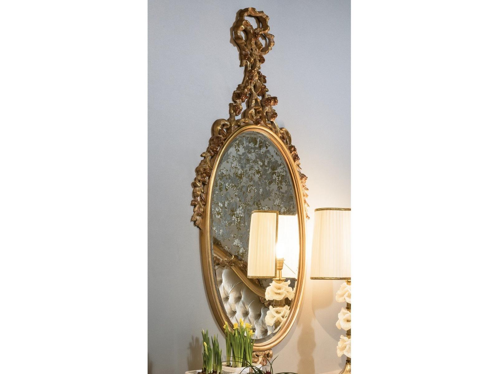 3700_LUIGI XVI Oval framed wall-mounted wooden mirror