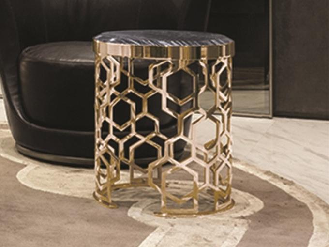 MANFRED Round metal coffee table