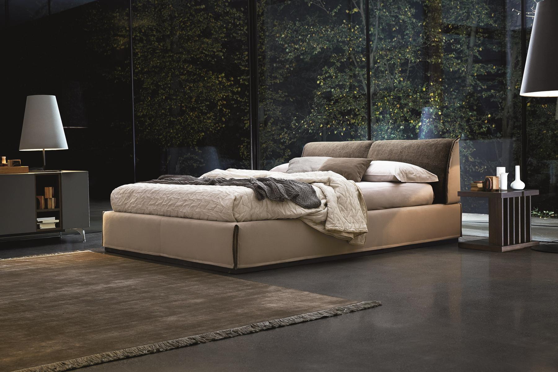 MONOLITH 2.0 Upholstered leather storage bed