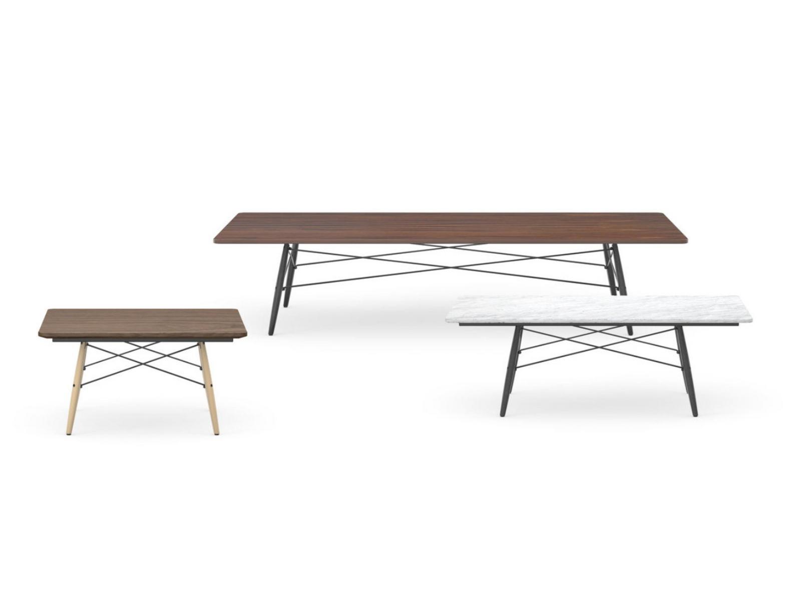 EAMES COFFEE TABLE Square coffee table with solid American walnut top