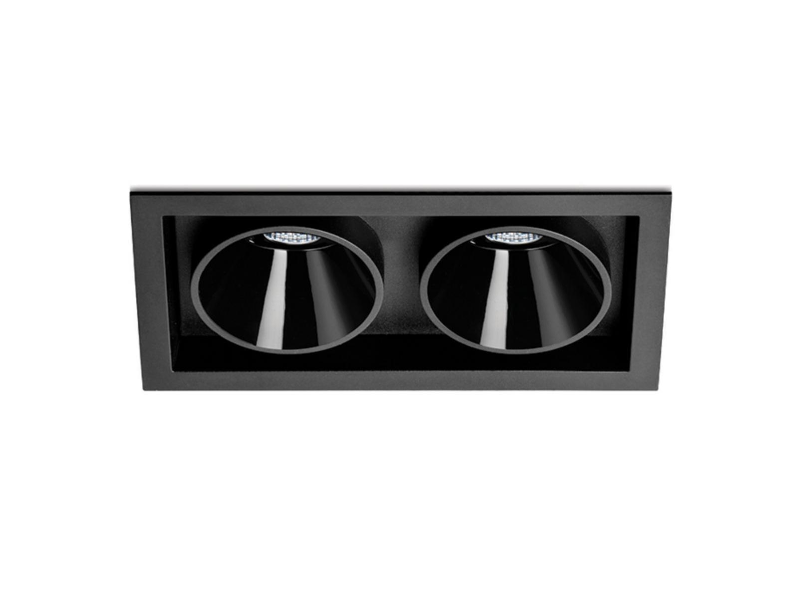 BLACK FOSTER ASYMMETRIC RECESSED 2 LED multiple recessed aluminium spotlight