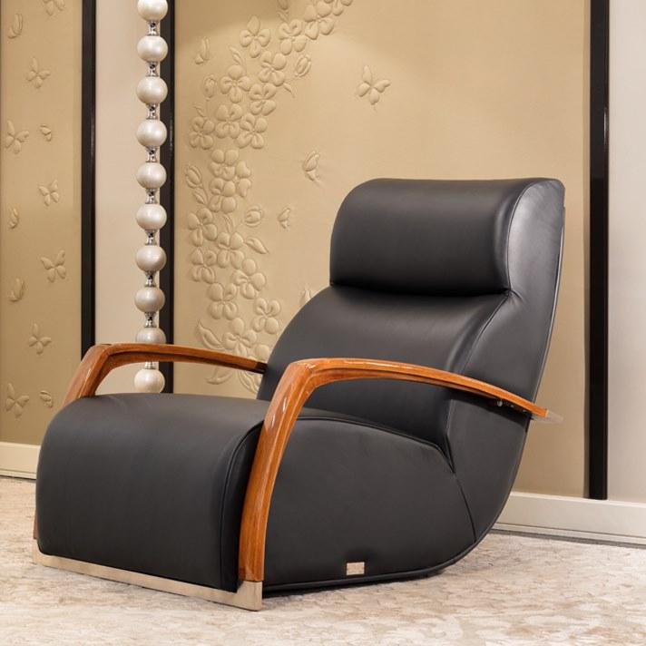 TANGO Leather armchair with armrests
