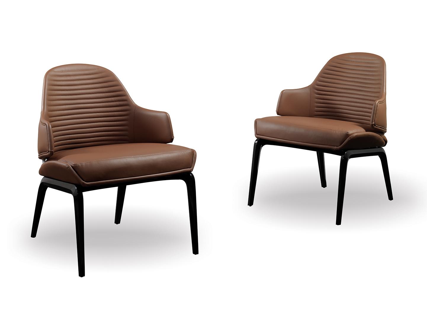 VELA Leather armchair with armrests