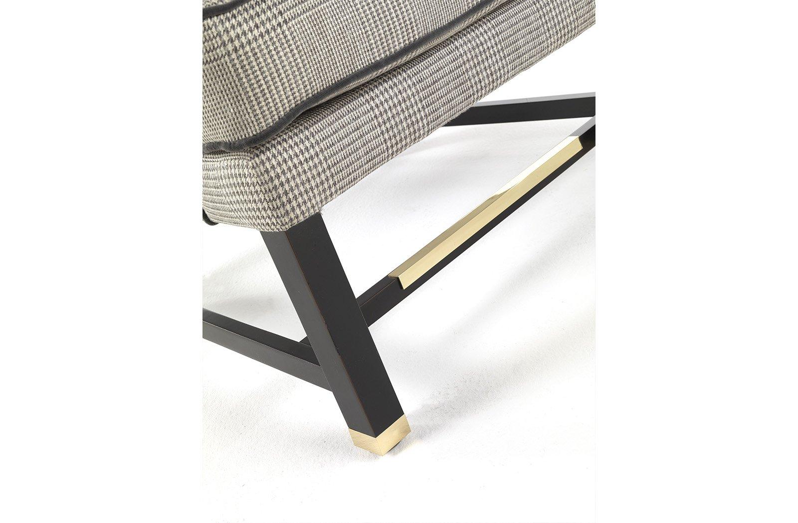AYLA Bergere fabric armchair with armrests