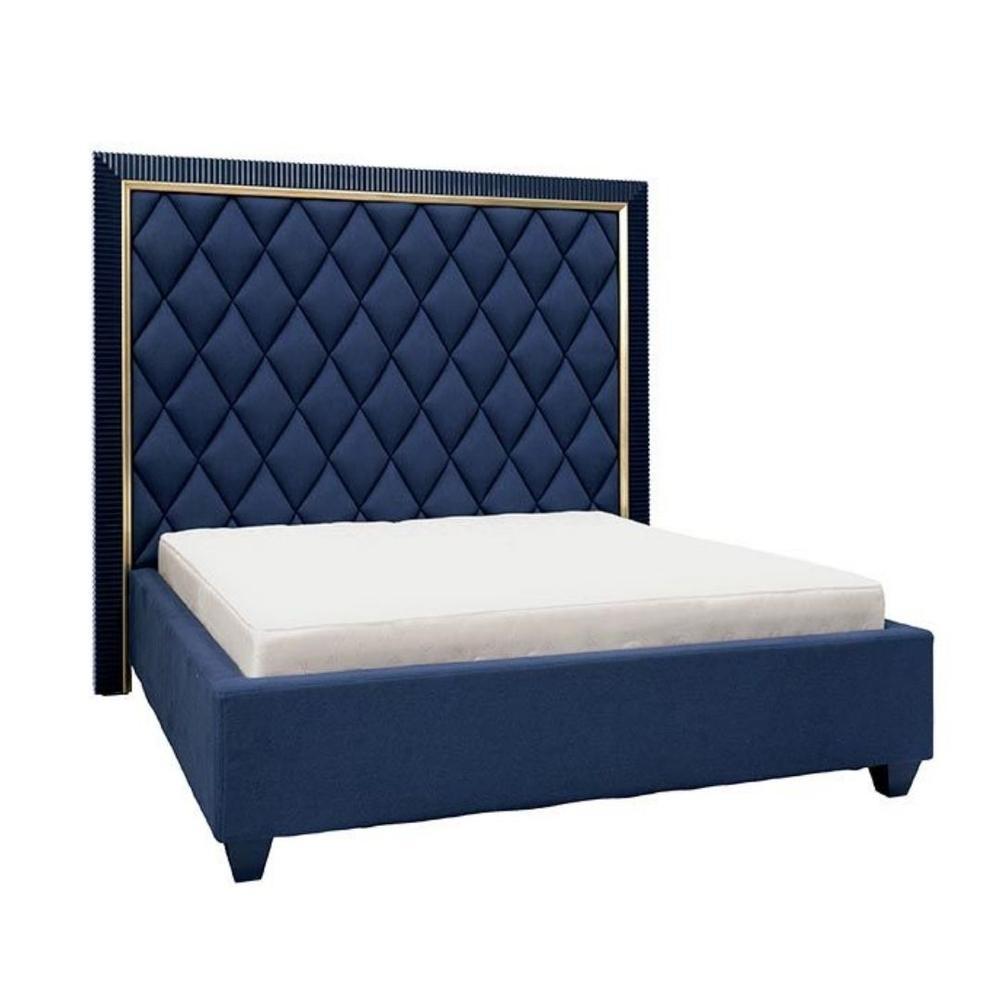 GATSBY Velvet bed with high headboard