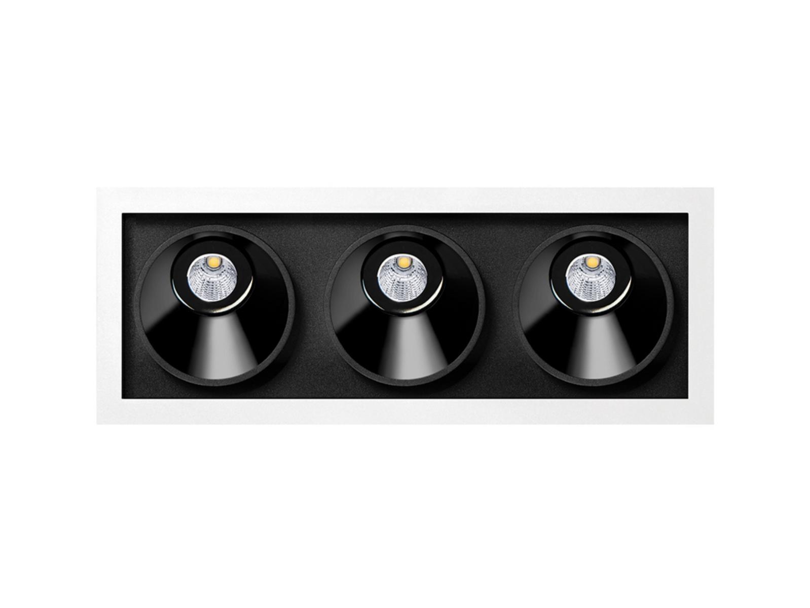 BLACK FOSTER ASYMMETRIC RECESSED 3 LED multiple recessed aluminium spotlight