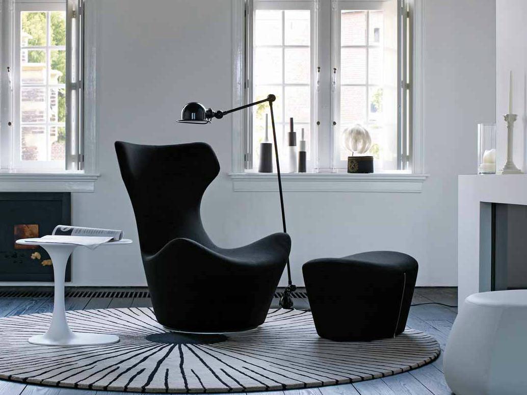 GRANDE PAPILIO Swivel upholstered high-back armchair
